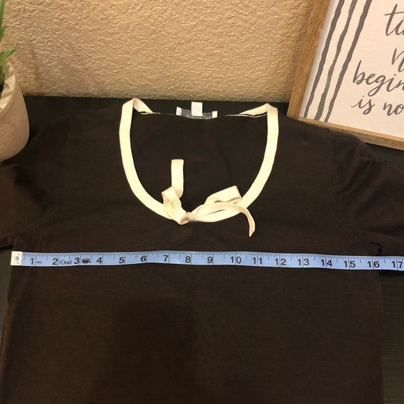 Ann Taylor Factory Store Sweater brown 3/4 sleeve - Picture 4 of 6